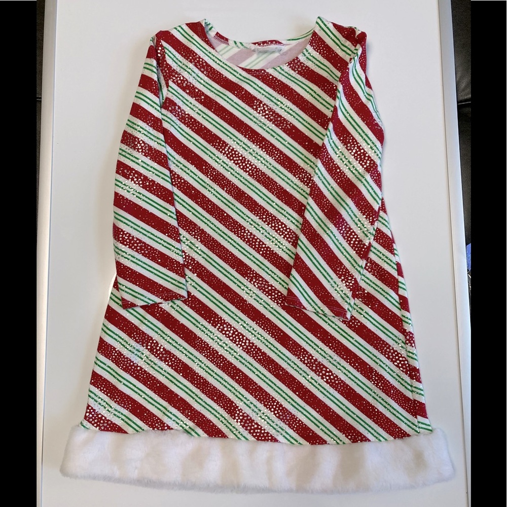 Christmas dress, long sleeve with fur